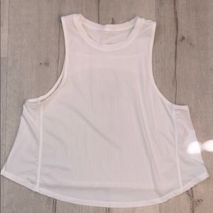 Lululemon Size 6 white accordion tank top dry fit